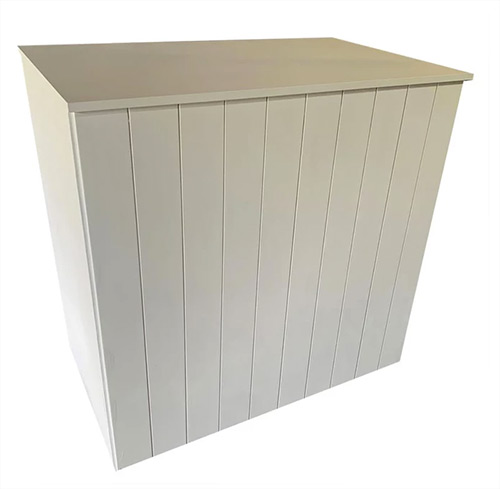 Bar White Vertical Timber Slat Section (W: 1000mm x D: 600mm x H: 1000mm) 