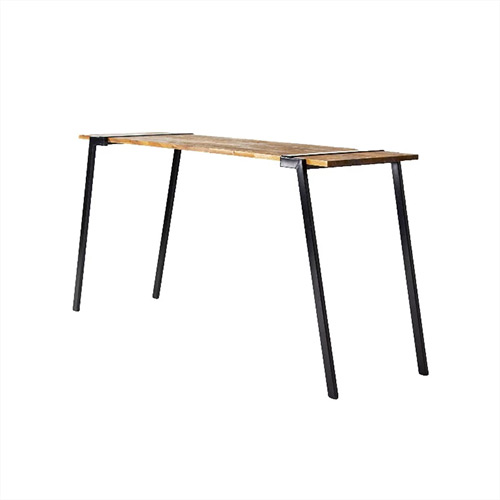Black Leg Briar Tall Cafe Trestle Table with woodgrain top (600W x 2200L x 1080H).