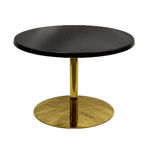 Coffee Table Ideal Black round top on a gold base 700D or 800D x 480H