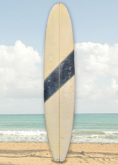 Surfboard Longboard Tan w/ Diagonal Stripe (H: 2.8m x W: 0.6m)