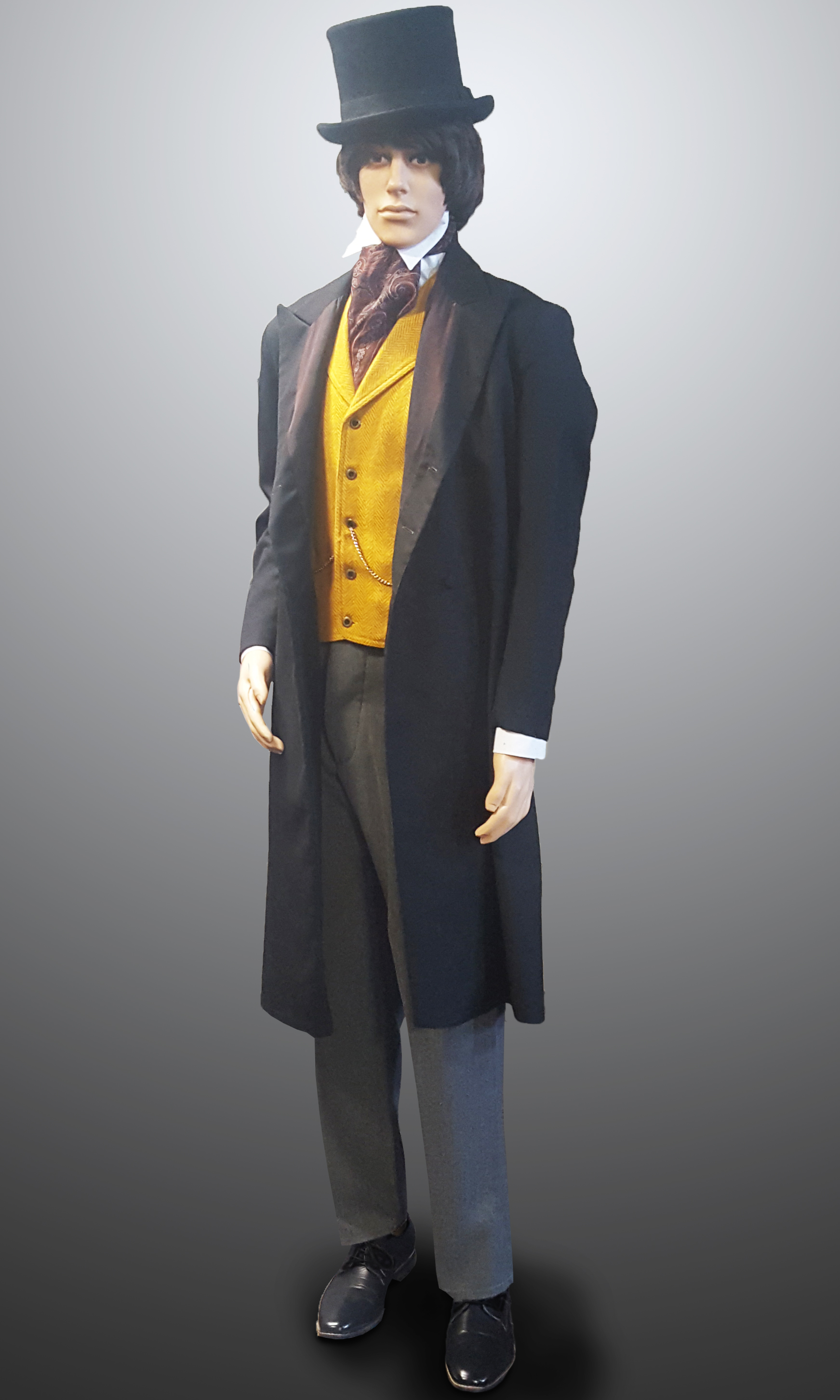 Victorian Black Frockcoat Mustard Waistcoat