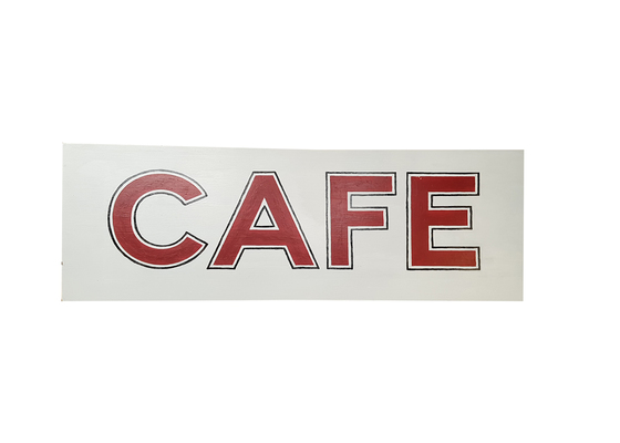 SIGN: Cafe - White (W: 1.03m x H: 0.4m)