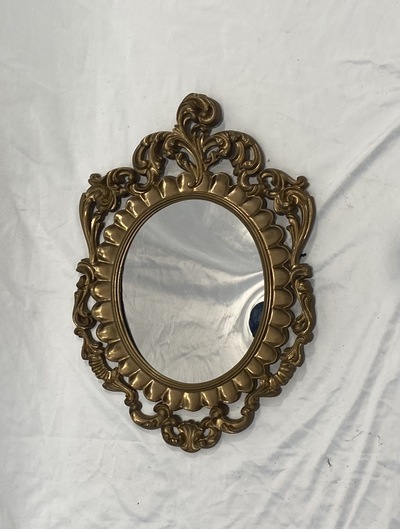 Mirror #36 Small Gold Ornate Oval Frame (H: 50cm x W: 33cm)