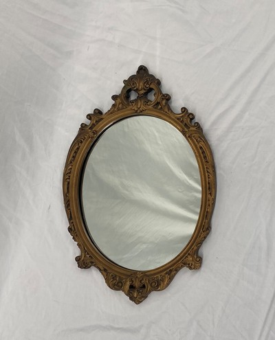 Mirror #37 Medium Gold Ornate Oval Frame (H: 73cm x W: 46cm)