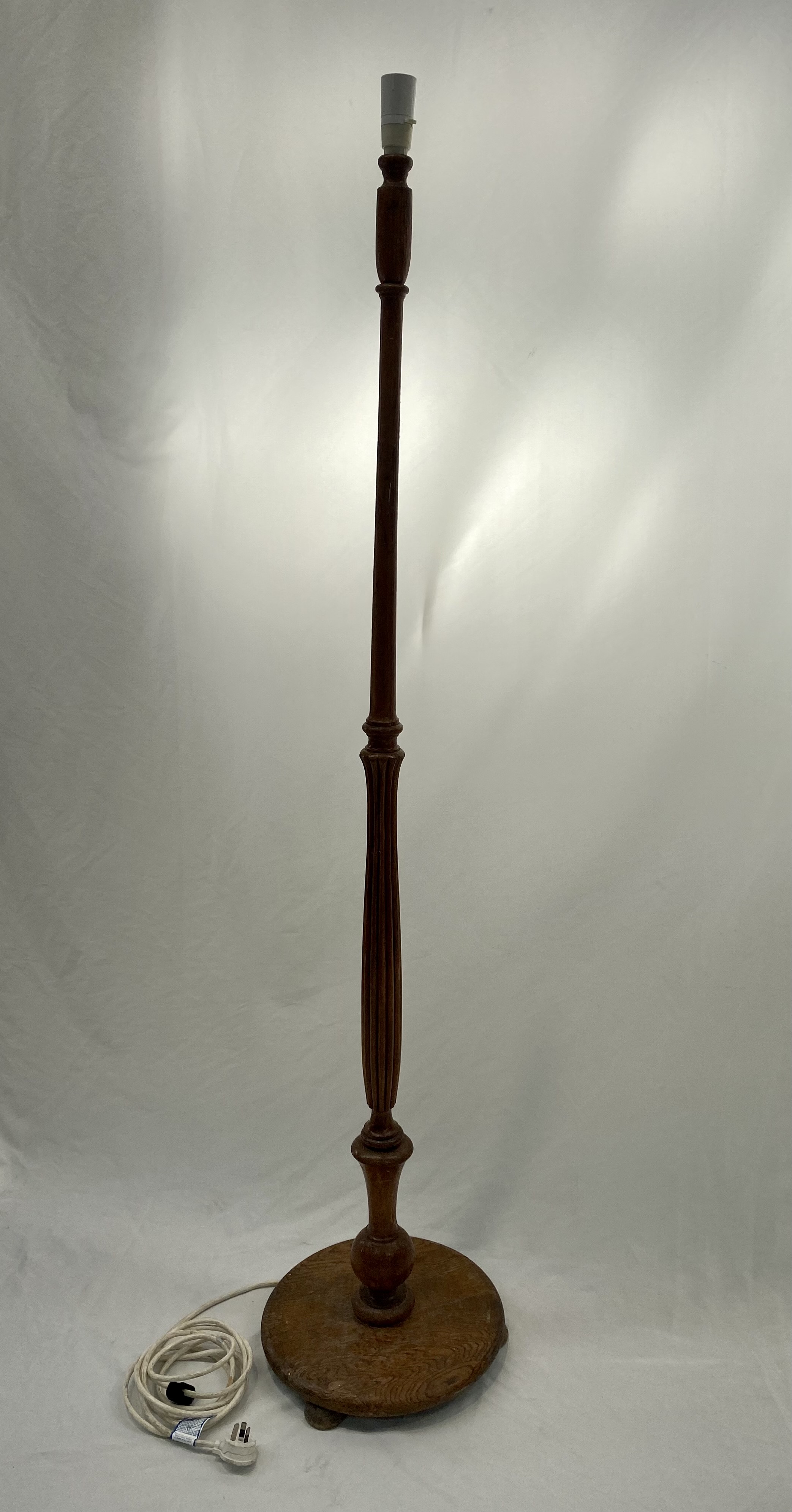 Standing Lamp 2 Wooden (Working) w/ Shade (H 1.54m) First Scene