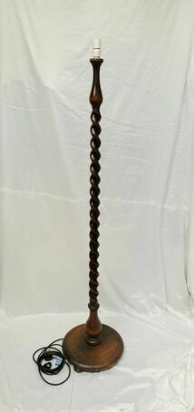 Standing Lamp Wooden #3 Twisted Wooden (Working) w/ Shade (H: 1.6m)