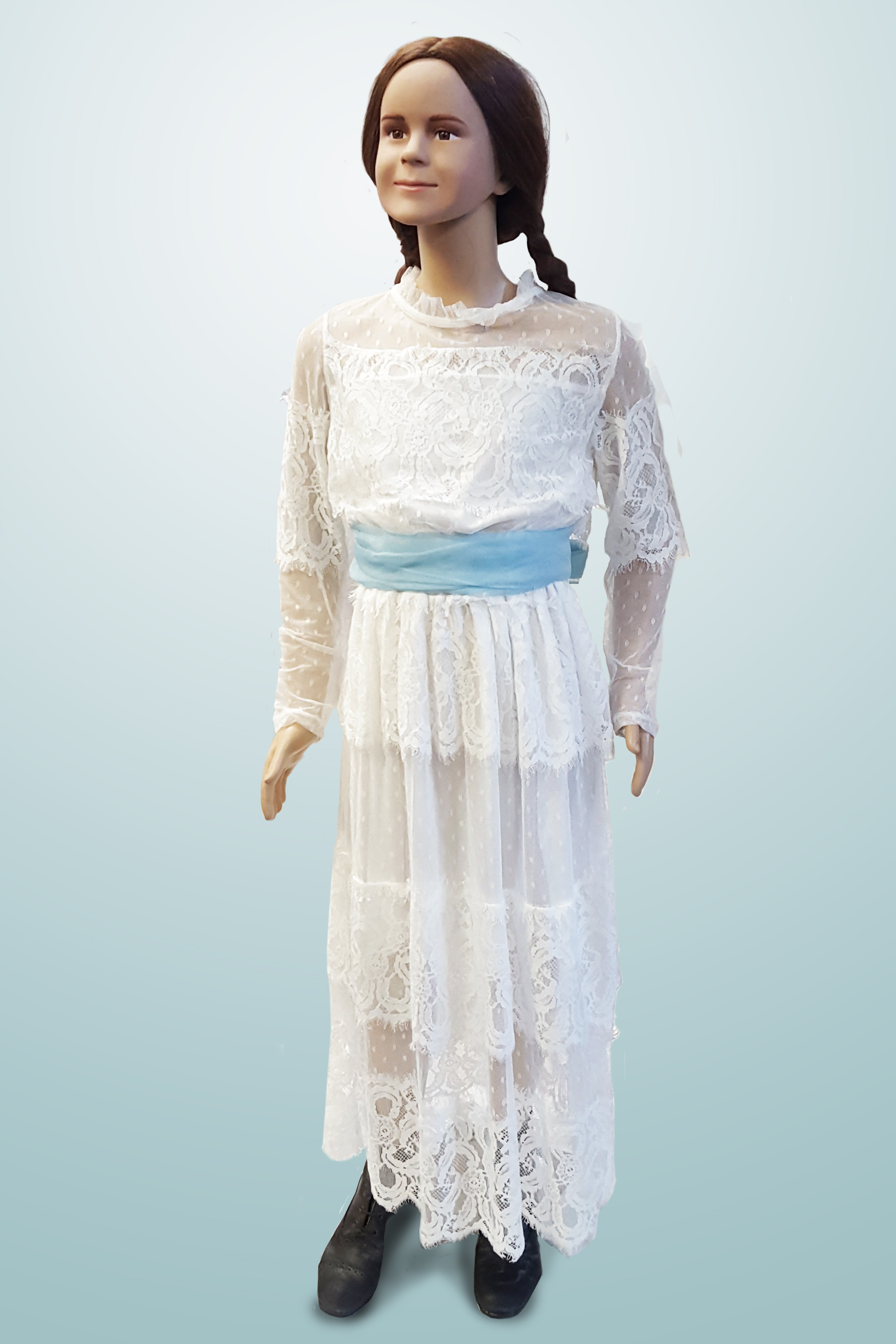 Girls White Lacey Edwardian Dress