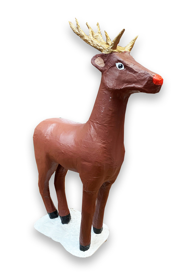 Rudolf Reindeer Large Papermache (H: 85cm W: 60cm D: 17cm)