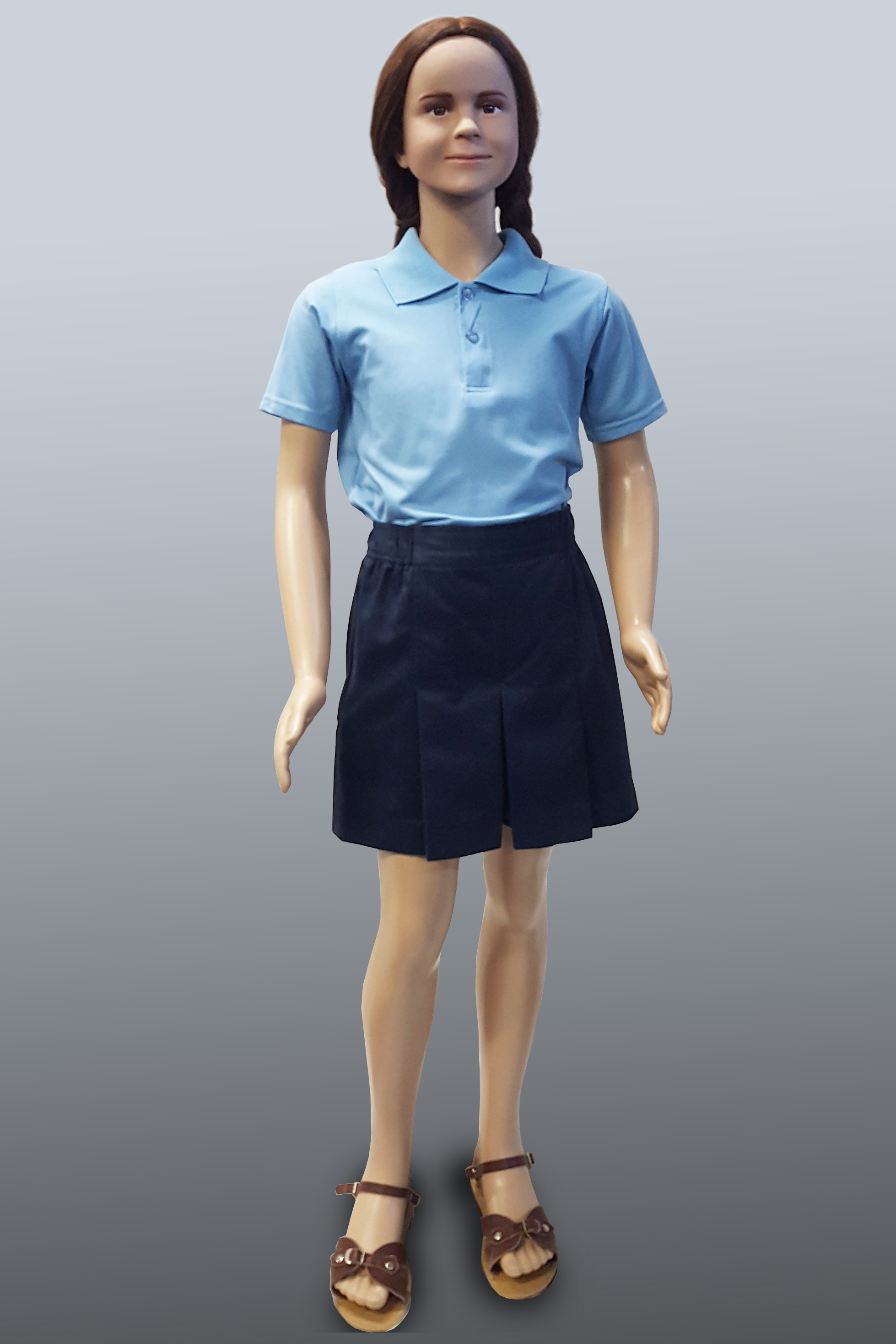 Girls Junior Uniform Blue Polo/ Skorts