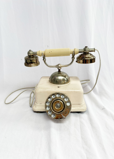 Telephone White Ornate Rotary 