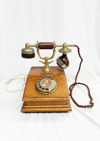 Telephone Wooden Ornate Rotary