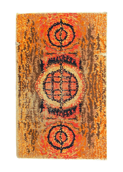 Rug #355 Retro Orange, Brown & Black (0.7m x 1.3m)