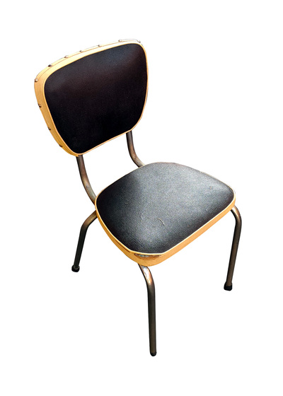 Black & Cream Vinyl Retro Chair (H:82cm x W: 40cm x D: 51cm)