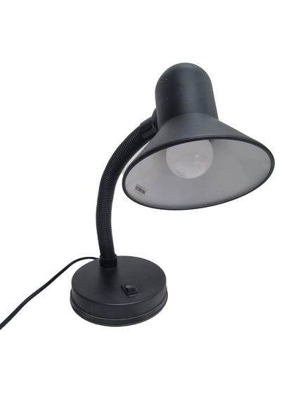 Working Black Swan Neck Table Lamp #6 (H: 37cm x Base Dia: 13cm)