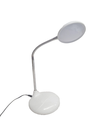 Working White Swan Neck Table Lamp #4 (H: 47cm x Base Dia: 15cm)