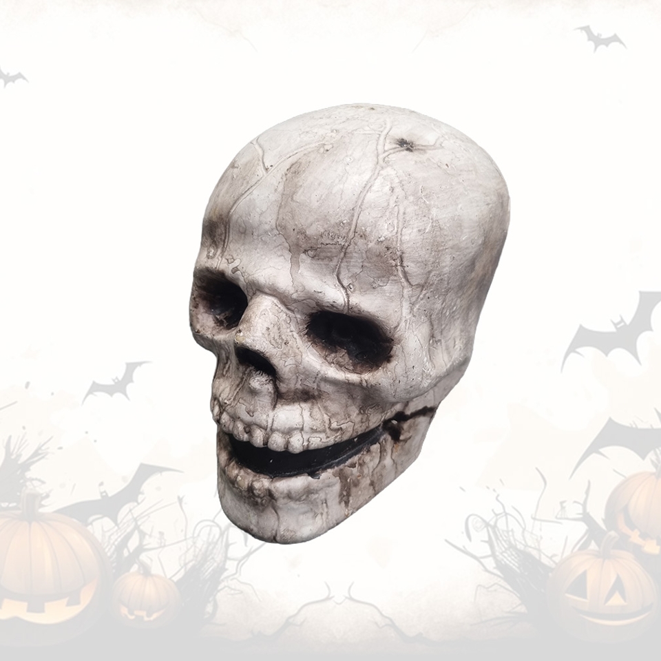 Monster Skull #2 - Plaster - White & Brown