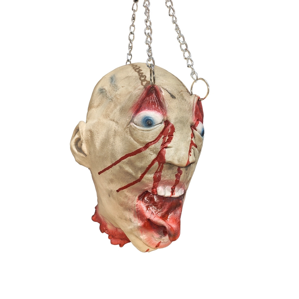 Human Head #3 Hanging From Eyelids (H: 50cm x W: 20cm x D: 30cm)
