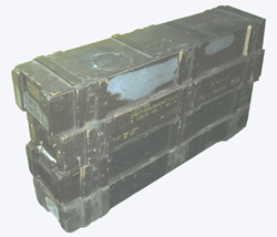 MILITARY BOX 001  Large wooden military box - Rifle Box  (1.5m x 0.3m x 0.2m) 4 Available.