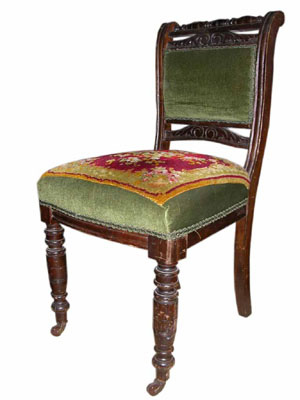 Dining Chair #031 GreenTapestry Victorian [x= 4]
