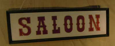 Sign Saloon Wild West  (0.41m x 1.33m x 0.04m)
