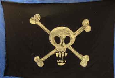 Flag Pirate #5 Handpainted  (H145cm x W210cm)
