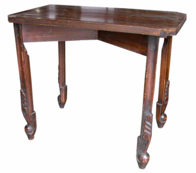 Coffee Table #006 Dark Wood Carved Legs (H: 51cm D: 38cm W: 61cm)