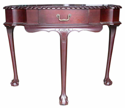 Side Table #021 Mahogany Half Round Lion Feet (H74cm W100cm D43cm)