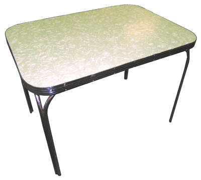 Formica Kitchen Table #002 Light Mottled Green (H: 76cm D: 76cm W: 107cm)