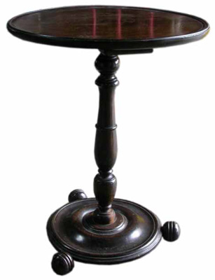 Small Coffee Table #030 Dark Wood(H44cm 39cm dia) [x=1]