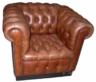 Armchair #06 Chesterfield Tan Leather (0.84m x 1.04m x 1.0m)
