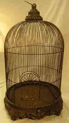 Birdcage #06 Ornate w Base  Large Round (H1.2m x D0.8m)