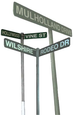 Hollywood Road Sign w Stands [x=4] (price is per 1 item)