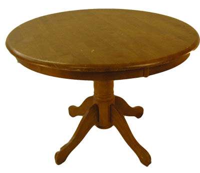 Dining Table #16 Round Pedestal Light Wood (H: 0.8m x D: 1.1m)