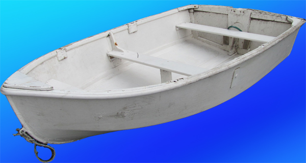Boat Dinghy #4 Small Rustic White (L: 2.3m x W: 1.2m x D: 0.5m)