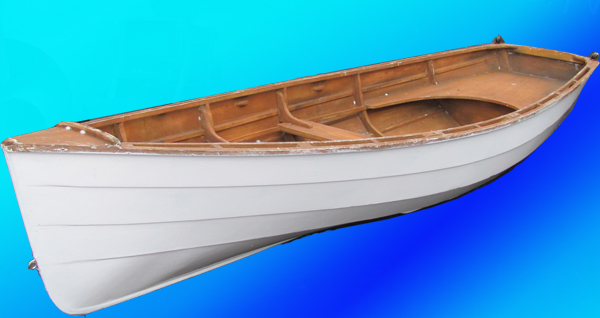 Boat Dinghy #3 White Lacquer Finish (0.5m x 1.3m x 4m)