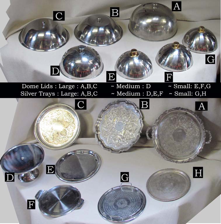 Assorted Closhes/Dome Lids & Trays First Scene NZ's largest prop