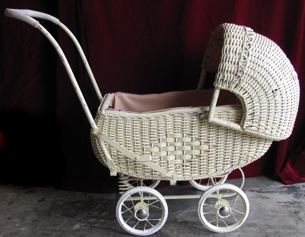 antique wicker dolls pram