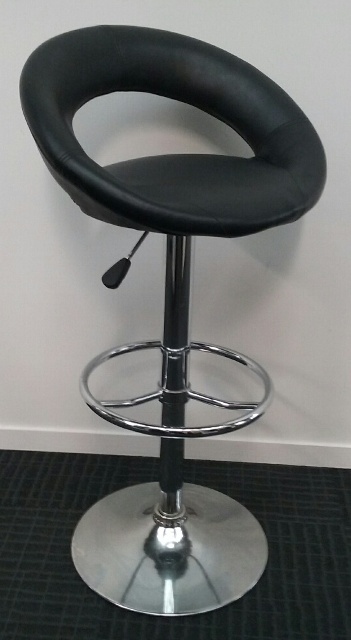 Bar Stool Steel with Vinyl Seat (adjustable height 55cm-80cm) 4 in stock.