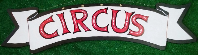 Circus Sign Black/White/Red (W: 1.2m x H: 0.3m)