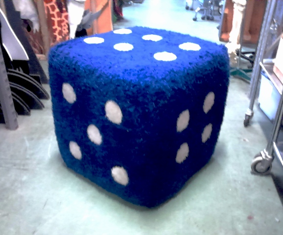 Fluffy Die / Dice  Blue (0.6m x 0.6m x 0.6m)