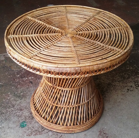 Cane Coffee Table #59 Round 50cm high x 60 diam.