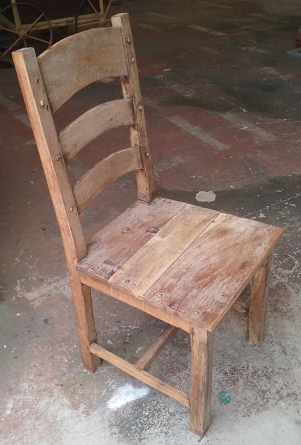 Chair wooden heavy medieval 1m x 0.45 x 0.42 (2 in stock)