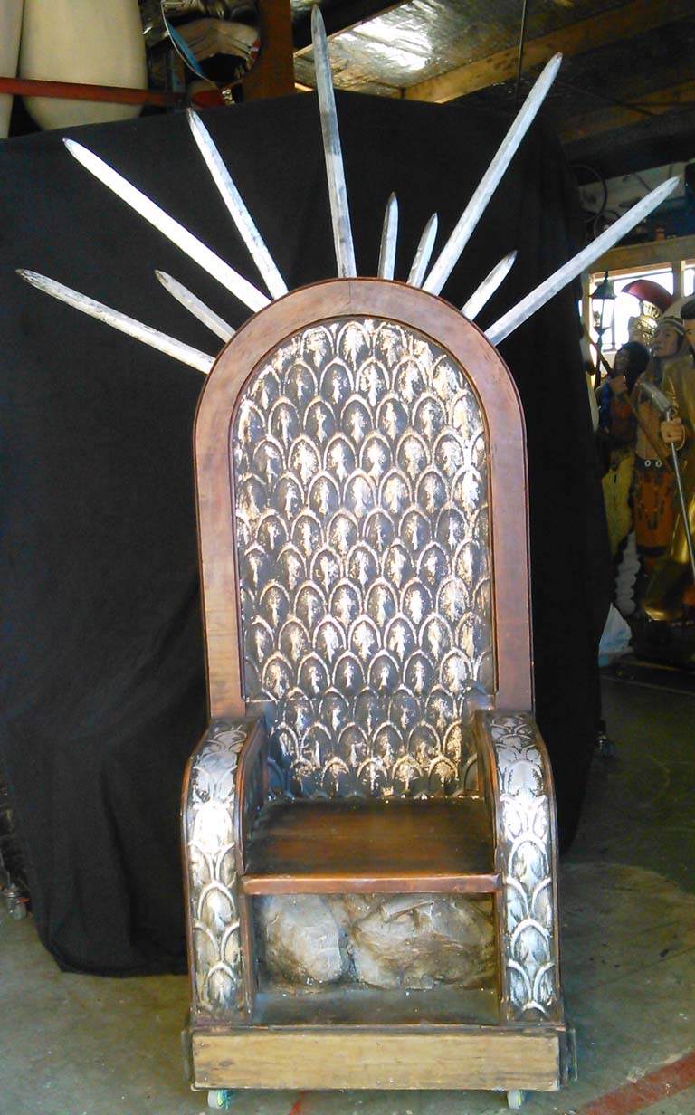 Curved Back Silver Throne (with or without Game of Thrones swords.Swords are $20 extra)