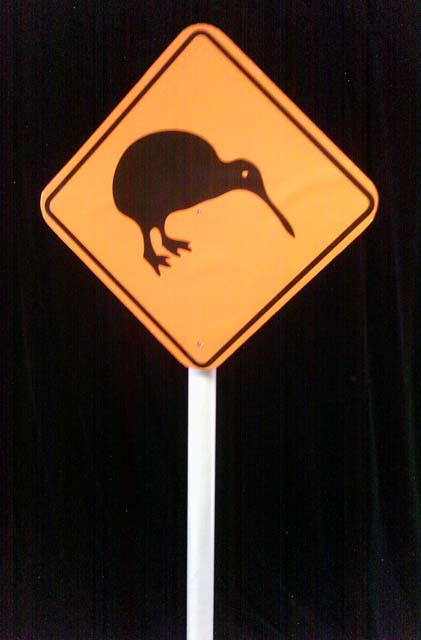 Kiwi Crossing Sign (H: 1.3m x W: 0.16m)