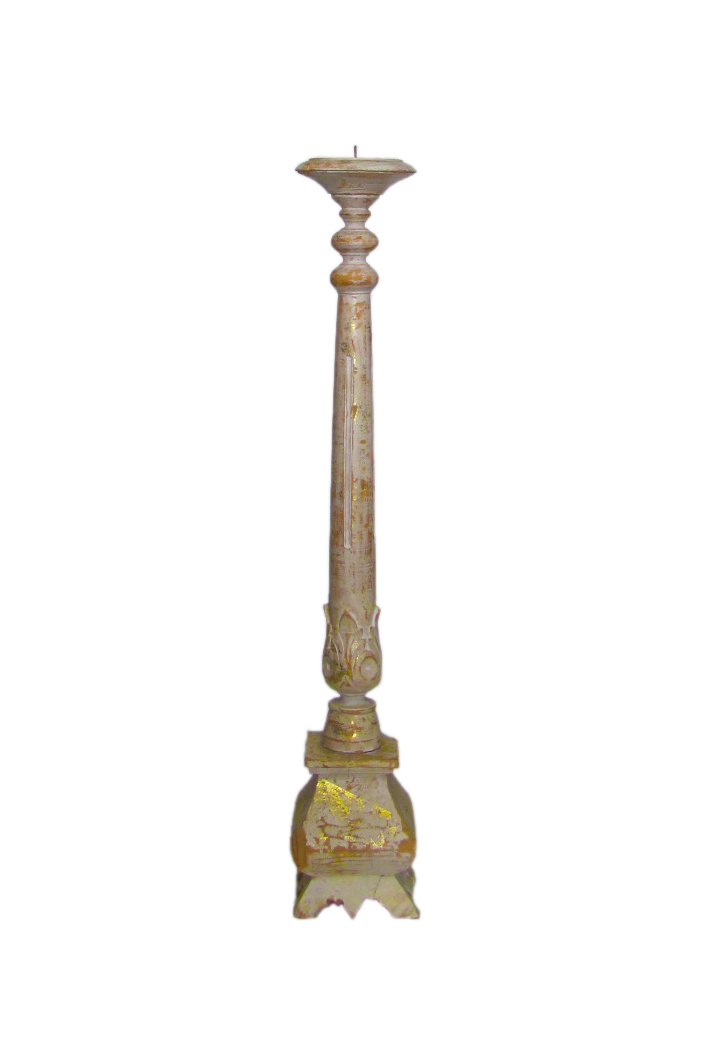 Standing Candelabra White Wood, Spike 1 pt (0.9 m) 4 available.