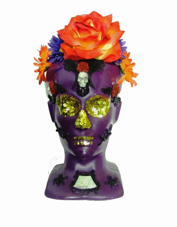 Katalina Day Of The Dead Head Purple (H: 48cm)