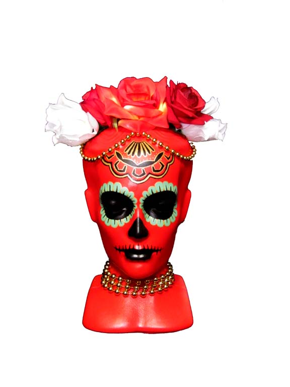 Katalina Day Of The Dead Head Red (H: 48cm)