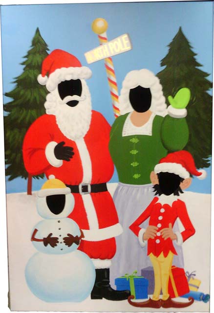 Christmas Flats Stand-in (photo op) Santa, Mrs Claus, Snowman (H: 2.15m x W: 1.22m)