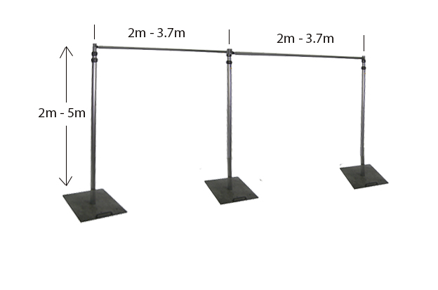 Adjustable Framing For Curtains/Backdrops (Width: 4m -7m x Height: 2.5m-5m)