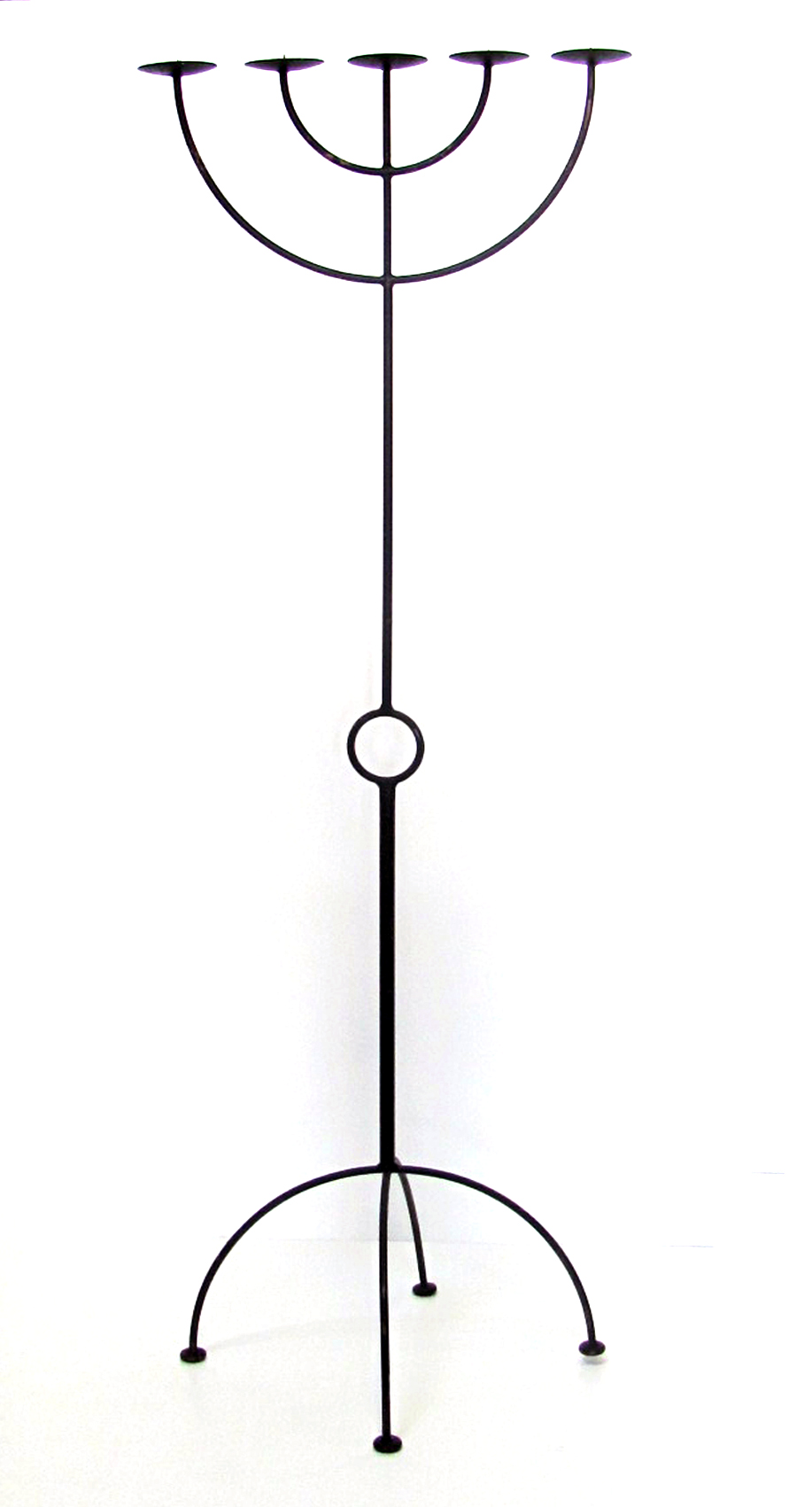 Standing Ring Candelabra Black 5pt  (H: 1.65m)